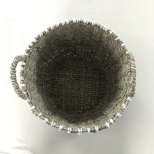 Panier de rangement rond multifonction en jonc de mer, écologique et rustique, pour le linge - Product Image 5