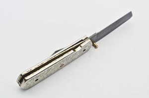 Couteau de poche artisanal en acier Damas de qualité industrielle, 8 pouces, pointe clip, lame droite, manche en acier inoxydable, bouton de pouce - Product Image 5