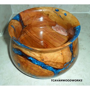ชามไม้ทำมือฝังทองเหลือง |   ชามผลไม้ไม้ทำมือจากโมราบาดับด - Product Image 2