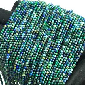 Natural Azurite Malachite Micro Faceted Round Beads 2MM Azurite Malachite Beads For Jewelry Making Wholesale Faceted Loose Beads - Product Image 6