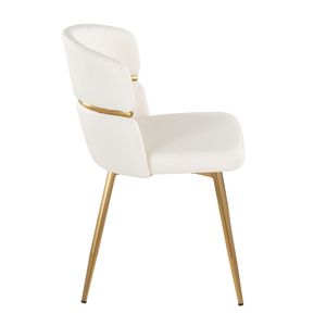 Ensemble de 2 chaises de salle à manger Cinch Glam/Art Déco en métal doré et similicuir blanc, style glamour - Product Image 3