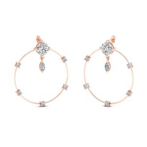 REYES Pendientes de Aro Minimalistas con Moissanita Certificada GRA, Forma Redonda, para Mujer, Oro Sólido de 14K y 18K, Joyería para Regalo de Boda - Product Image 1