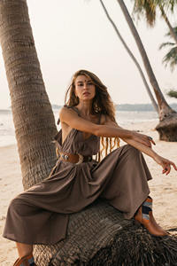 Mono de algodón estilo bohemio, pantalón holgado tipo harem, atuendo gypsy para festivales, vestido holgado de yoga para mujer - Product Image 2