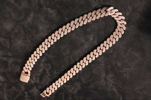 Chaîne cubaine en argent 925 personnalisée avec moissanite, certifiée GRA, collier de mode pour hommes et femmes - Product Image 1