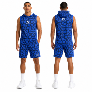 ชุดยูนิฟอร์มฟุตบอลแบบมีฮู้ดแขนกุดและกางเกงขาสั้นแบบ sublimated สำหรับทีม 7 คน ระบายอากาศได้ดี ชุดกีฬาอเมริกันฟุตบอล - Product Image 4