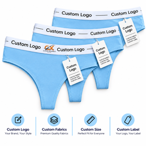 Wholesale Women's Low-Rise Seamless Thong Panties Breathable Stretch 100% Cotton ODM Custom Logo Everyday <b>Underwear</b> Low MOQ - Product Image 2