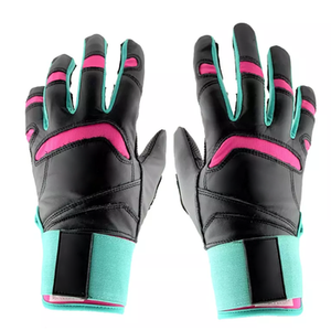 Qaswa Sports Professional High Performance Bright Crimson Athletic Batting <b>Gloves</b> Velcro Closure Textured Palms Breathable Mesh - Product Image 1