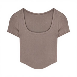 Nuevas camisetas de verano transpirables personalizadas de moda urbana, cuello redondo, corte corto, para mujer, de alta calidad, 100% algodón. - Product Image 4