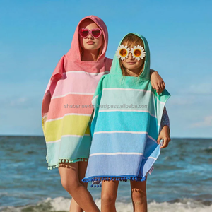 Poncho con capucha de algodón de lujo para niños Toalla de playa personalizada Toalla de playa con capucha turca con diseños múltiples a precio barato - Product Image 3