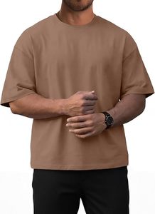 Camiseta Oversize de Algodón 100% de Alto Gramaje para Hombre, 220 Gramos, con Estampado Personalizado en Hombro, Estilo Hip Hop, Tallas Grandes, 100% Algodón, Lisa, Corte Boxy para Hombre - Product Image 2