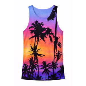 Camiseta sin mangas gráfica personalizada para hombre, camiseta sin mangas de verano con estampado de palmeras, chaleco deportivo para gimnasio, camiseta informal de playa - Product Image 5