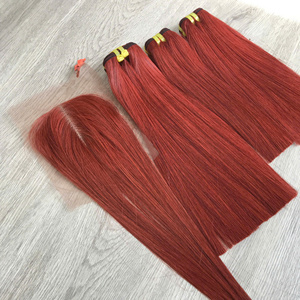 Usine directe 100% cuticule alignée vierge os droit vietnamien Extensions de cheveux humains trame faisceaux de cheveux et fermeture Cajun - Product Image 1
