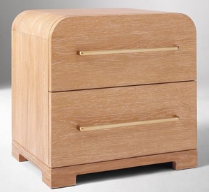 Modern Solid Mango Wood Nightstand With 2 Drawers Minimalist Bedroom Furniture <b>Storage</b> <b>Side</b> <b>Table</b> - Product Image 1