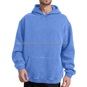 Sudadera con Capucha de Secado Rápido, Estilo Jogger, Lavado Ácido, Básica, Mezcla de Algodón, Lisa, Talla Grande para Hombre - Product Image 1