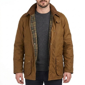 Manteau d'extérieur décontracté pour homme en coton ciré respirant de qualité supérieure, léger et durable, avec logo frontal - Product Image 1