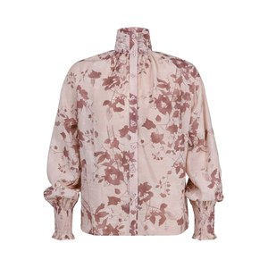 Camisa sencilla de manga corta con cuello redondo y estampado floral retro para mujer para primavera/verano - Product Image 6