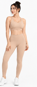 Women Fitness Yoga Set High Waist <b>Leggings</b> Strappy Sports Bra Pilates Gym Workout Activewear Custom Logo Breathable Stretch - Product Image 2