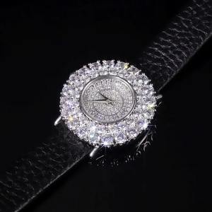 Reloj Automático de Moissanita con Diseño de Diamantes Totalmente Incrustados, Joyería de Plata Sólida para Negocios, Joyería de Moda - Product Image 4