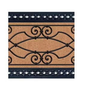 Tapis d'entrée décoratif rectangulaire en caoutchouc et fibre de coco de haute qualité, motif nature, durable, antidérapant, anti-salissures, facile à nettoyer - Product Image 2