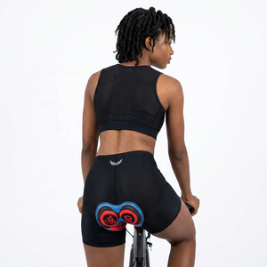 Shorts de cyclisme noirs pour hommes avec rembourrage en gel 9D, évacuation de l'humidité, style ajusté - Product Image 5