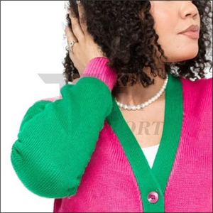 Cárdigan Unisex de Invierno, Transpirable, con Cuello en V, Diseño de Parches, Personalizable, de Lana/Nailon, Manga Larga, con un Solo Botón - Product Image 2