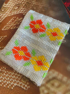 Guatemalan Colorful Beads Coin Purse with Embroidery / Mayan Artisan Made Customizable <b>Mini</b> <b>Pouch</b> Bag Needlework - Product Image 2