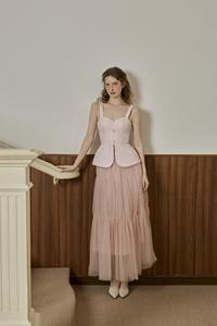 Polyester Brocart Jacquard SKINNY Vietnam Sans manches Féminin Col carré Classique VIAN Jacquard Bretelles papillon KA45 - Product Image 5