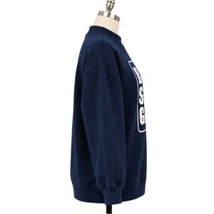 <b>Womens</b> Midnight Navy Blue Oversized Sweatshirt <b>White</b> Strong Girl Graphic Print Crew Neck Long Sleeve Casual Streetwear Pullover - Product Image 6