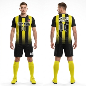 Kit de football personnalisé en polyester turquoise et noir avec des panneaux hexagonaux audacieux et un short assorti - Product Image 4