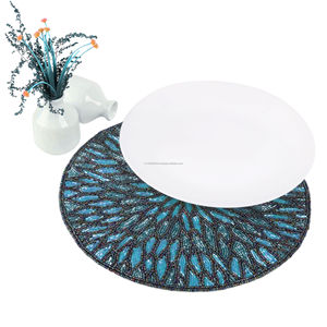 <b>Placemat</b> Glass <b>Beaded</b> <b>Placemat</b> Luxury Kitchen Decoration <b>Beaded</b> <b>Placemats</b> Table Mat Dinning Table Restaurant and Hotel Design - Product Image 3