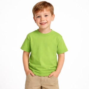 เสื้อยืดโอเวอร์ไซส์เด็ก สตรีทแวร์ ผ้าฝ้าย 100%  เรียบๆ สกรีนโลโก้ได้ สำหรับเด็กผู้ชาย เสื้อผ้าลำลองฤดูร้อน เสื้อยืดเด็กชายเด็กหญิง - Product Image 1