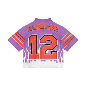 Maillots de football rétro américains personnalisés en gros, impression intégrale, haute qualité, sublimation, maille respirante, coupe ample - Product Image 4