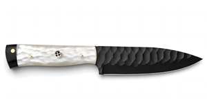 Cuchillo de Cocina Negro Forjado a Mano con Mango de Resina Perlada - Product Image 6