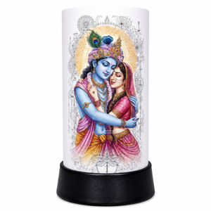 Radha Krishna LED Night <b>Lamp</b> Acrylic Spiritual Table Light <b>USB</b> Touch Decorative Bedside Janmashtami Diwali Gift Home Temple - Product Image 1