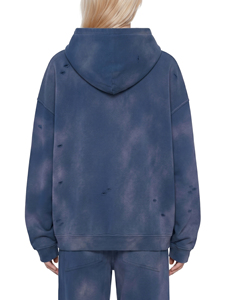 Sudadera con Capucha Unisex Extra Grande, Transpirable, para Invierno, Color Azul Sólido Lavado, 100% Algodón, Felpa, Manga Larga, Informal - Product Image 5