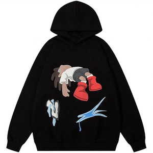 Sweat-shirt à capuche en tissu doux à séchage rapide, avec impression en relief, couleur personnalisée, design tendance, idéal pour les tenues décontractées, en vente. - Product Image 1