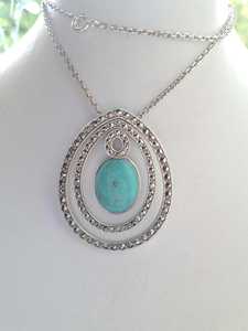 Pendentif vintage en argent sterling marqué avec turquoise, fait main, bijoux en pierres précieuses, élégant, pour femme, vente en gros, export - Product Image 5
