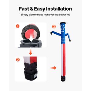 Inflable de 6 pies de altura, tubo inflable con diseño de personaje bailarín al viento, 1/15 HP, IPX3, impermeable, con temática de película - Product Image 6