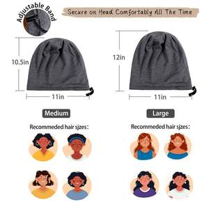 Satin Lined Sleep Bonnet Cap Adjustable Hair <b>Wrap</b> Night Beanie Slouchy Hair Protection Cover Wholesale - Product Image 4