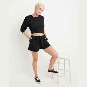 Shorts Deportivos para Mujer, Cintura Alta, Tejido Francés, Relajados, Transpirables, Ecológicos, Antiarrugas, Secado Rápido - Product Image 5