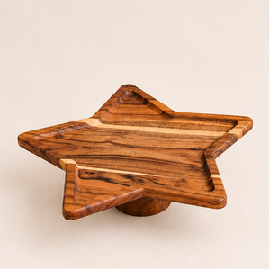 Eco-Friendly Star Shaped Wooden Cupcake Display Pedestal Durable Acacia Wood Serving Platter And Dessert Riser For Bakery Pastry - Product Image 3