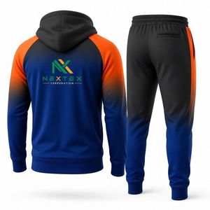 Custom Sublimation Tracksuit Set Men's <b>Full</b> <b>Zip</b> <b>Hoodie</b> and Jogger Pants Sportswear - Product Image 4