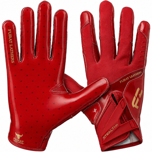 ฟูรัต เลเธอร์ส สเตลท์+ ถุงมือหนังแบบเต็มนิ้ว สีแดง สายรัดข้อมือแบบปรับได้ ถุงมือกีฬา สำหรับทุกเพศ - Product Image 1