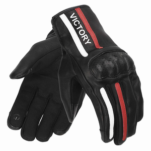Guantes de Motociclismo Retro Premium, Guantes de Cuero con Protección para los Nudillos - Product Image 1