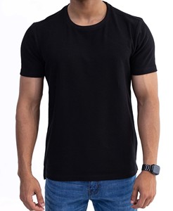 T-shirt streetwear de luxe en jersey mi-lourd 100 % coton, coupe décontractée, épaules tombantes, manches courtes côtelées, couleur noire - Product Image 6