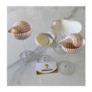 Décoration en verre avec coquillages naturels et inserts de coquillages pour ornement de thème côtier à domicile - Product Image 1