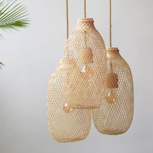 Lampe suspendue en bambou naturel, abat-jour en bambou tissé à la main, décoration d'intérieur, fabriqué au Vietnam par KingCraftViet - Product Image 3