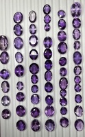 MRGems Pierres précieuses naturelles en améthyste africaine, taille ovale, violettes avec iridescence, pour la fabrication de bijoux