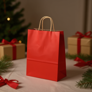 Sacchetto Regalo ILAN 25x12x33.5cm in Carta Rossa - Product Image 2