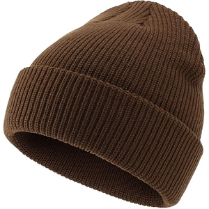 Wholesale White Rib Knit Beanie Hat <b>Winter</b> <b>Cap</b> Unisex Soft Warm Stretch Plain Skull <b>Cap</b> Custom Logo Hat - Product Image 2